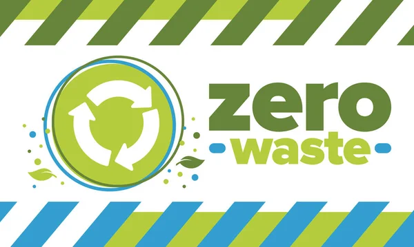 Residuos Cero Cartel Ecología Rechazar Reducir Para Reutilizar Reciclar Enero — Archivo Imágenes Vectoriales