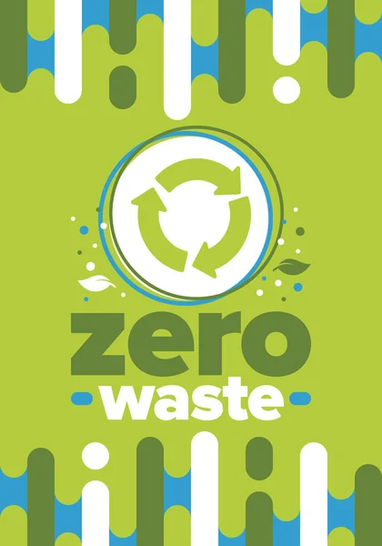 廃棄物ゼロ 生態系ポスター 拒否と削減 再利用とリサイクル 環境のための緑の1月 環境に優しいライフスタイル 地球を救え プラスチックは使わないエコバッグだけ ベクターイラスト — ストックベクタ