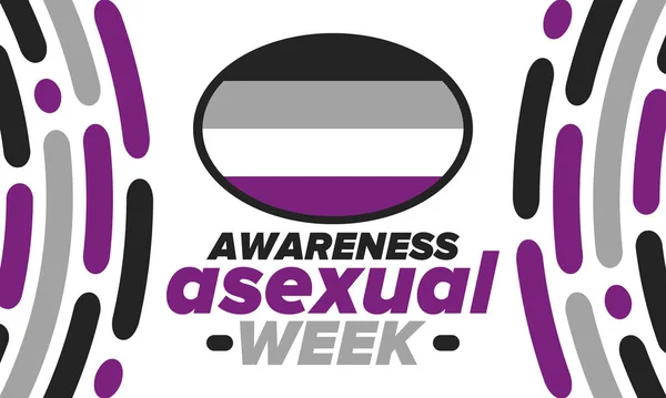 Semana Consciência Assexual Campanha Internacional Para Educar Indivíduos Sobre Assexuação — Vetor de Stock