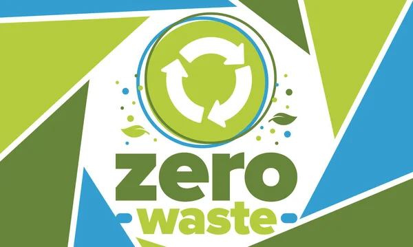 Geen Afval Poster Ecologie Weiger Verminder Hergebruiken Recycle Groene Januari — Stockvector
