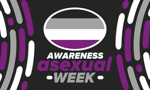 Semana Consciência Assexual Campanha Internacional Para Educar Indivíduos Sobre Assexuação — Vetor de Stock