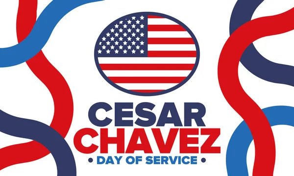 Cesar Chavez Day Journée Service Apprentissage Fête Nationale Américaine Officielle — Image vectorielle