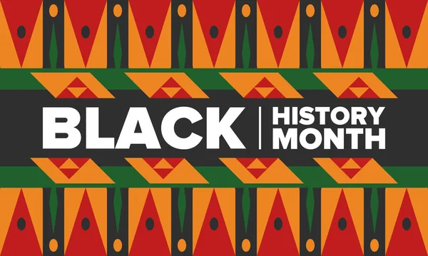 黑色历史月 非裔美国人历史 庆祝年度 2月在美国和加拿大 十月在英国 矢量说明 — 图库矢量图片