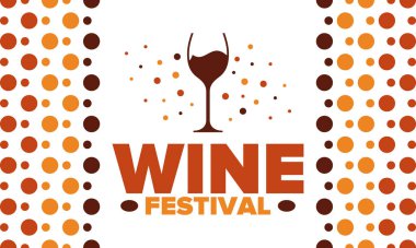 Wine Festival. For wine lovers. Wine tasting. Event for professionals in the wine industry. Winery, restaurants and bars. Trainings and master class for sommelier. Wineglass. Vector illustration