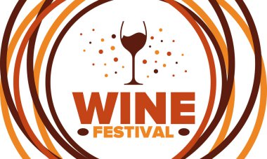 Wine Festival. For wine lovers. Wine tasting. Event for professionals in the wine industry. Winery, restaurants and bars. Trainings and master class for sommelier. Wineglass. Vector illustration