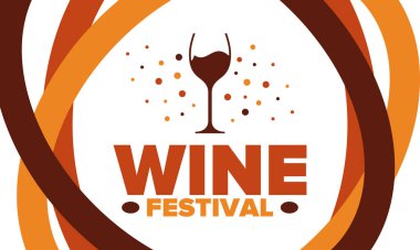 Wine Festival. For wine lovers. Wine tasting. Event for professionals in the wine industry. Winery, restaurants and bars. Trainings and master class for sommelier. Wineglass. Vector illustration