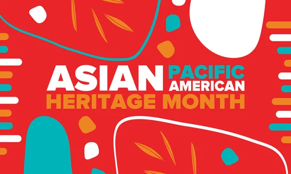 Asian Pacific American Heritage Month Firades Maj Det Firar Kultur — Stock vektor