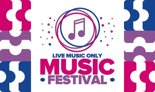Music Festival Live Music Show Musical Performance Summer Outdoor Concert — Wektor stockowy