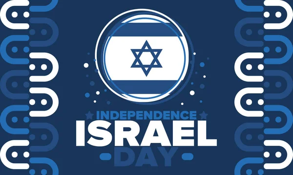 Izrael Függetlenség Napja Nemzeti Ünnep Ünnepelt Éves Izrael Zászlója Dávid — Stock Vector