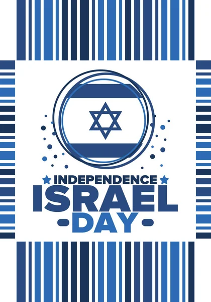 Día Independencia Israel Fiesta Nacional Celebrada Anualmente Bandera Israel Estrella — Archivo Imágenes Vectoriales