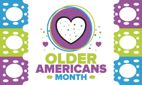 Ηλικιωμένοι Αμερικανοί Μήνα Γιορτάστηκε Μάιο Στις Ηνωμένες Πολιτείες Εθνικός Μήνας — Διανυσματικό Αρχείο