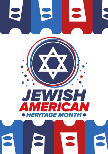 Jewish American Heritage Month Celebrated Annual May Jewish American Contribution — Stock Vector