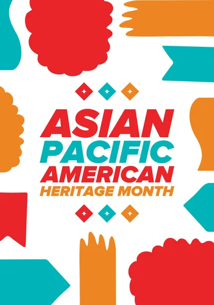 亚洲太平洋裔美国人遗产月 在五月庆祝 它纪念美国亚裔美国人和太平洋岛民的文化 传统和历史 横幅B — 图库矢量图片