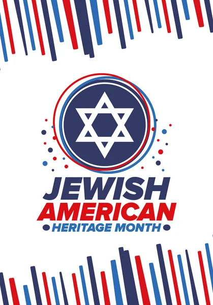 Mes Herencia Judía Americana Celebrado Anualmente Mayo Jewish American Contribution — Vector de stock