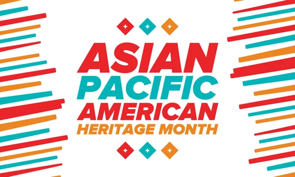Ázsiai Csendes Óceáni Amerikai Örökség Hónap Májusban Ünnepelték Megünnepli Ázsiai — Stock Vector