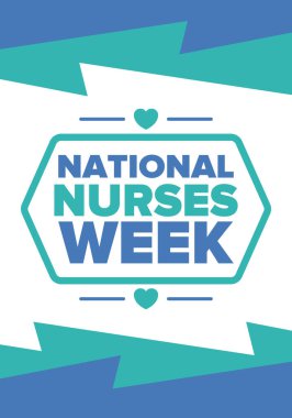 Ulusal Hemşireler Haftası. Teşekkürler hemşireler. Tıbbi ve sağlık hizmetleri konsepti. Virüslere ve hastalıklara karşı savaşanlar. Doktorların şerefine. Amerika 'da yıllık kutlama. Vektör illüstrasyon posteri