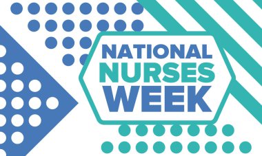 Ulusal Hemşireler Haftası. Teşekkürler hemşireler. Tıbbi ve sağlık hizmetleri konsepti. Virüslere ve hastalıklara karşı savaşanlar. Doktorların şerefine. Amerika 'da yıllık kutlama. Vektör illüstrasyon posteri