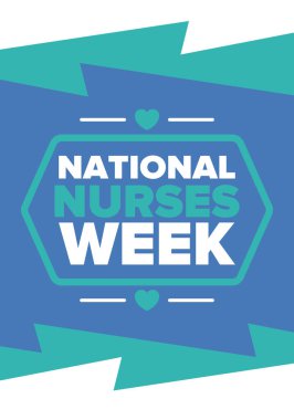 Ulusal Hemşireler Haftası. Teşekkürler hemşireler. Tıbbi ve sağlık hizmetleri konsepti. Virüslere ve hastalıklara karşı savaşanlar. Doktorların şerefine. Amerika 'da yıllık kutlama. Vektör illüstrasyon posteri