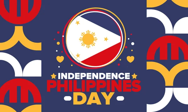 Philippines Independence Day Celebrated Annually June Philippines Happy National Holiday — Stock Vector
