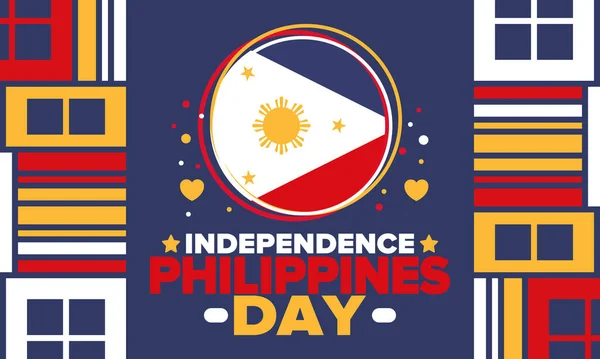 Philippines Independence Day Célébré Chaque Année Juin Aux Philippines Joyeuse — Image vectorielle
