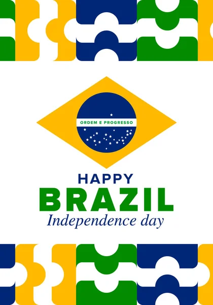 Brazil Independence Day Happy National Holiday Freedom Day Celebrate Annual — Stock Vector