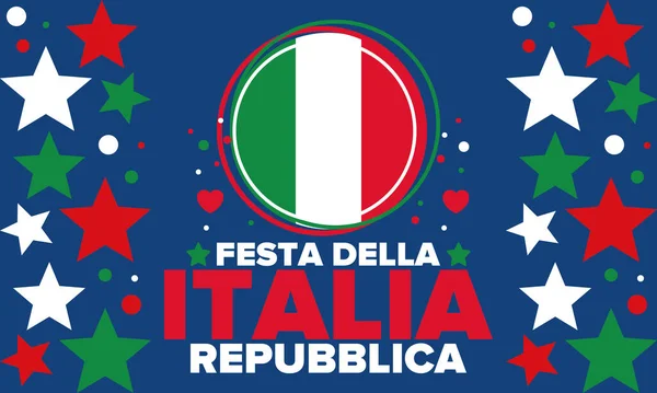 Озил Делла Репубблика Италиана Текст Итальянском День Итальянской Республики Национальным — стоковый вектор