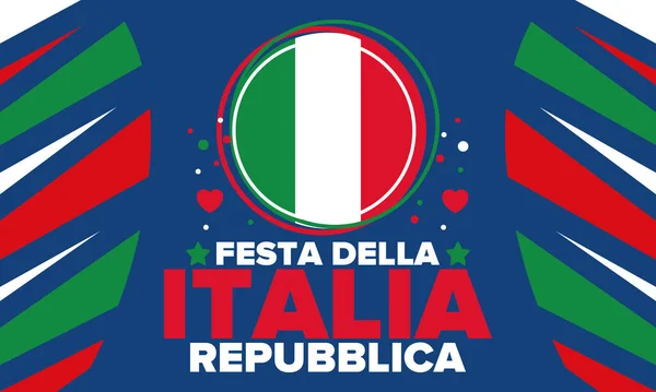 Festa Della Repubblica Italiana Texto Italiano Día República Italiana Feliz — Vector de stock