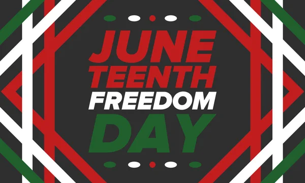 Diciannovesimo Giorno Dell Indipendenza Libertà Giorno Dell Emancipazione Festa Americana — Vettoriale Stock