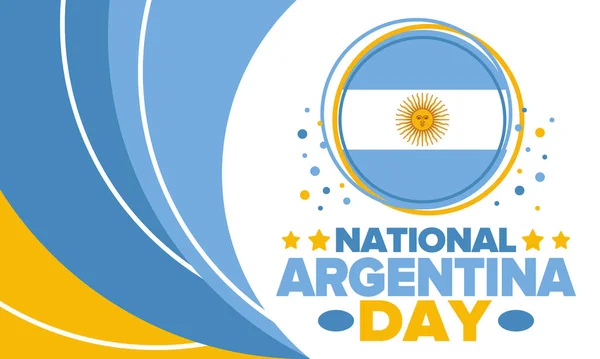 Argentina National Day Happy Holiday Independence Freedom Day Celebrate Annual — Stock Vector
