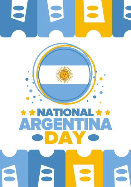 stock vector Argentina National Day. Happy holiday. Independence and freedom day. Celebrate annual. Argentina flag. Patriotic argentine design. Poster, card, banner, template, background. Vector illustration