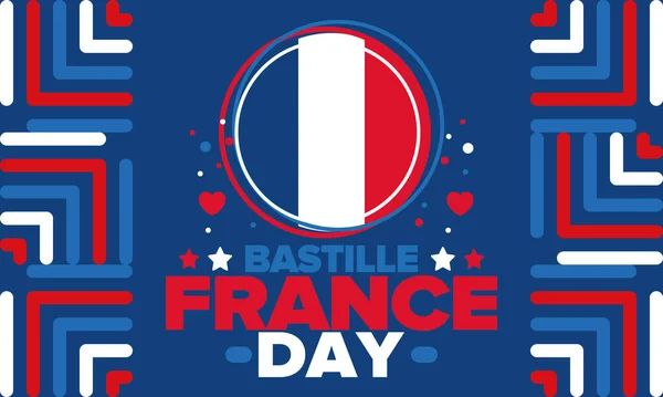 Juillet France Bonne Fête Nationale Célébrée Annuellement Juillet Drapeau Français — Image vectorielle