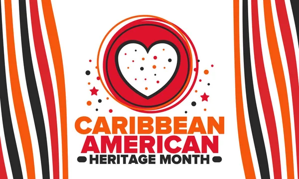 Mes Del Patrimonio Caribeño Americano Junio Mes Cultura Para Pueblo — Archivo Imágenes Vectoriales