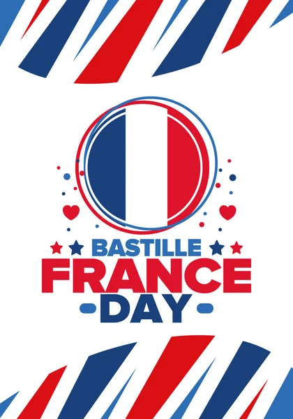Bastiljedagen Frankrike Glad Nationaldag Firas Årligen Juli Fransk Flagga Frankrikes — Stock vektor
