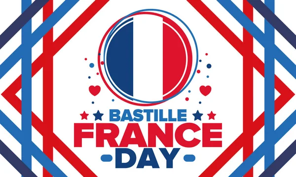 Juillet France Bonne Fête Nationale Célébrée Annuellement Juillet Drapeau Français — Image vectorielle