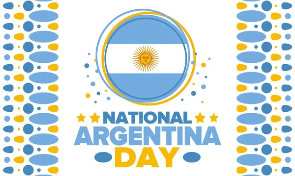 stock vector Argentina National Day. Happy holiday. Independence and freedom day. Celebrate annual. Argentina flag. Patriotic argentine design. Poster, card, banner, template, background. Vector illustration