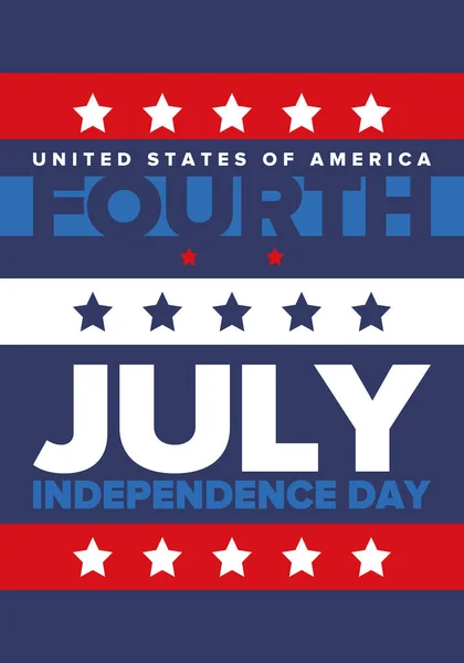 Dia Independência Nos Estados Unidos América Julho Feliz Feriado Nacional — Vetor de Stock