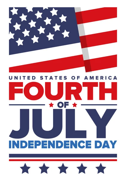 Dia Independência Nos Estados Unidos América Julho Feliz Feriado Nacional —  Vetores de Stock