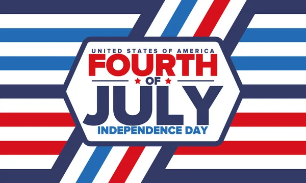 Ημέρα Ανεξαρτησίας Στις Ηνωμένες Πολιτείες Της Αμερικής Ιουλίου Χαρούμενη Εθνική — Διανυσματικό Αρχείο