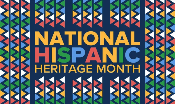 Mês Patrimônio Hispânico Nacional Setembro Outubro Cultura Hispânica Latino Americana — Vetor de Stock
