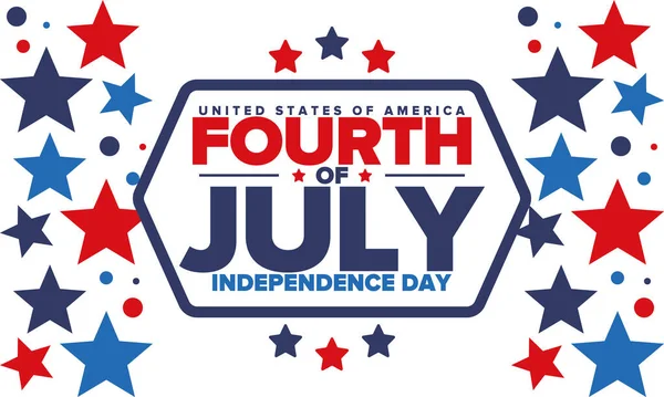 День Незалежності Сполучених Штатів Америки Четверте Липня Національним Святом Яке — стоковий вектор