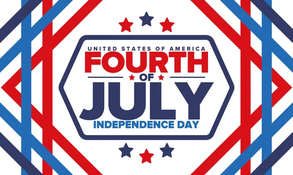 Independence Day Verenigde Staten Van Amerika Vierde Juli Fijne Nationale — Stockvector