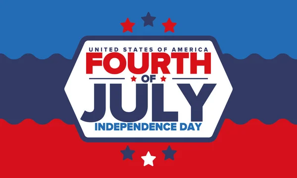 Día Independencia Los Estados Unidos América Julio Feliz Fiesta Nacional — Archivo Imágenes Vectoriales