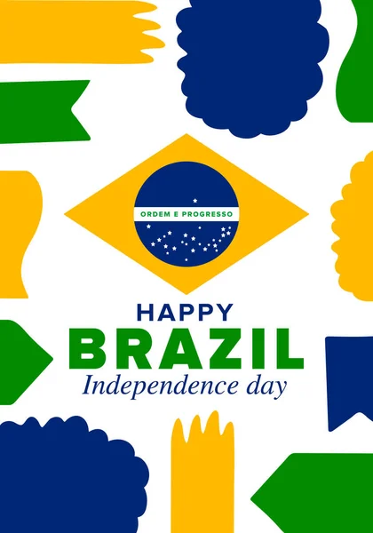 День Независимости Бразилии Национальным Праздником День Свободы Праздновать Ежегодные Сентября — стоковый вектор