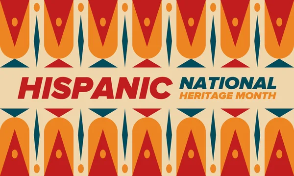 Narodowy Miesiąc Dziedzictwa Hiszpańskiego Wrześniu Październiku Kultura Latynosów Latynosów Świętować — Wektor stockowy