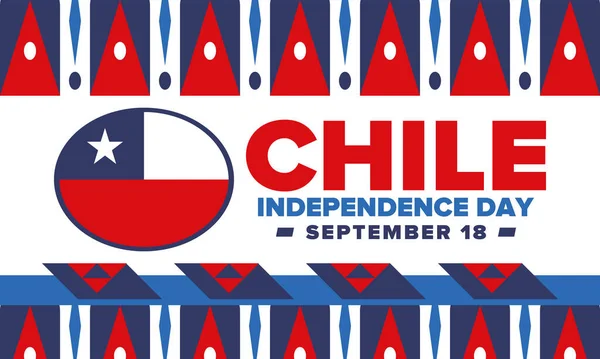 Día Independencia Chile Felices Fiestas Patrias Nacionales Día Libertad Celebrar — Archivo Imágenes Vectoriales