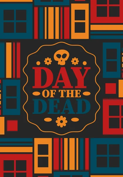 День Мертвых Ноябре Праздник Посвященный Памяти Погибших Празднуйте Ежегодно Мексике — стоковый вектор
