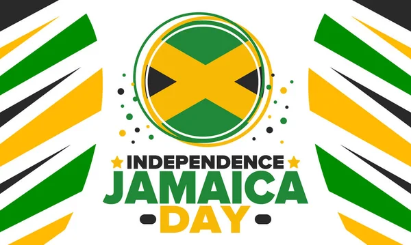 牙买加独立日 牙买加的独立 每年8月6日庆祝 牙买加国旗 爱国分子 横幅和背景 矢量说明 — 图库矢量图片