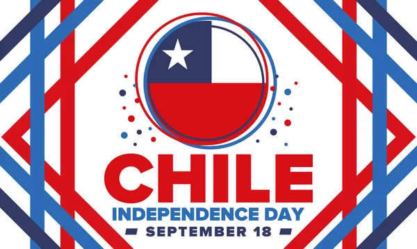 Şili Bağımsızlık Günü Mutlu Bayramlar Patrias Özgürlük Günü Yıllığı Eylül — Stok Vektör