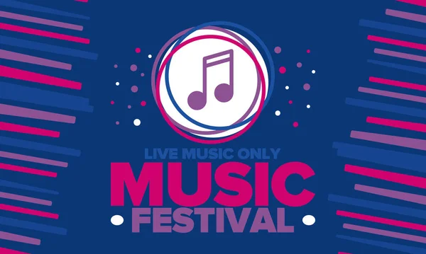 Music Festival Live Music Show Musical Performance Summer Outdoor Concert — Vector de stock