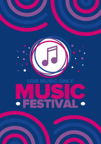 Music Festival Live Music Show Musical Performance Summer Outdoor Concert — Stockvektor